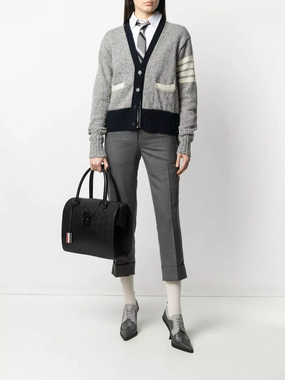 Thom Browne 4 Bar stripe knitted cardigan cardigans of women 2 Thom Browne 4-Bar stripe knitted cardigan