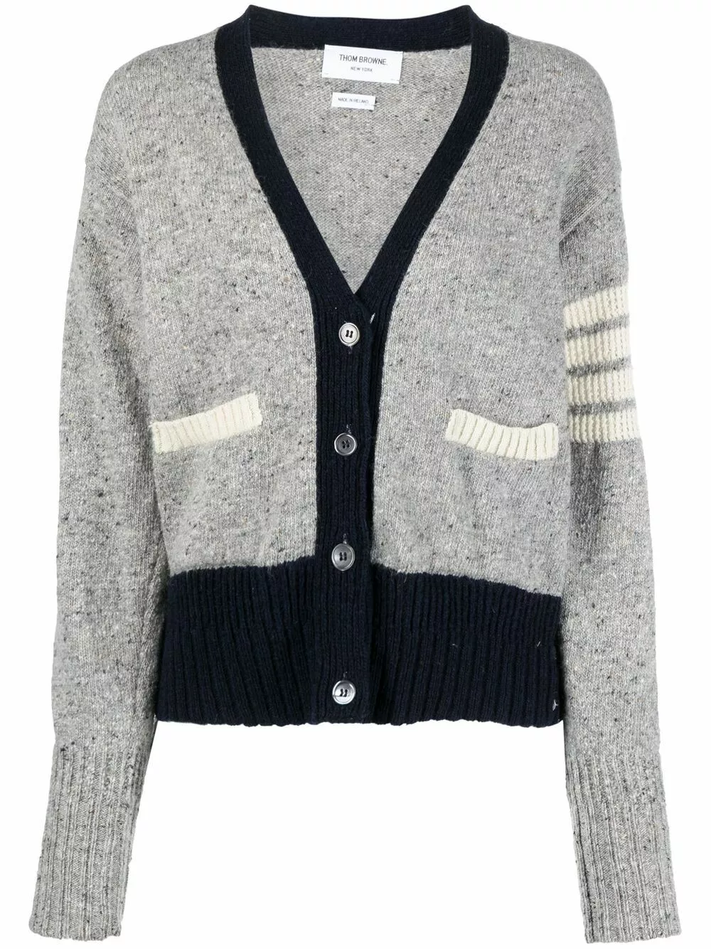 Thom Browne 4 Bar stripe knitted cardigan cardigans of women 1 Thom Browne 4-Bar stripe knitted cardigan