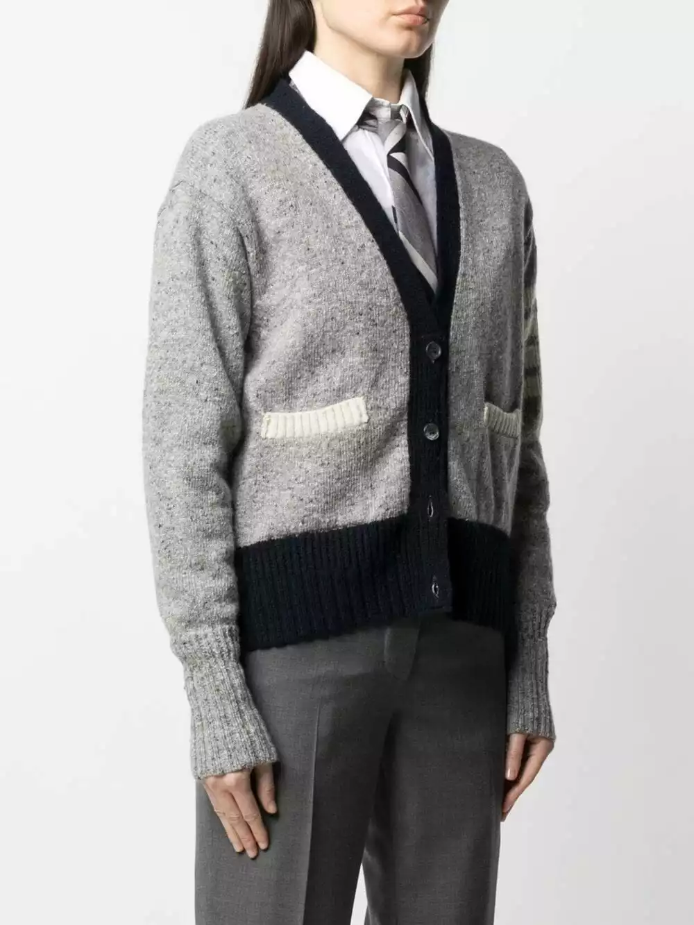 Thom Browne 4 Bar stripe knitted cardigan cardigans of women 3 Thom Browne 4-Bar stripe knitted cardigan