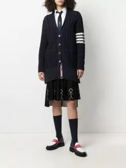 Thom Browne Pointelle cable-knit cardigan