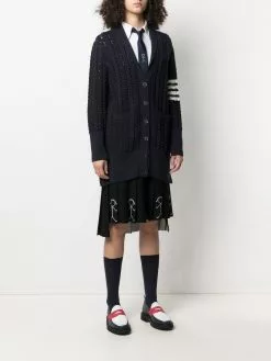 Thom Browne Pointelle cable-knit cardigan