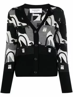 Thom Browne intarsia-pattern cardigan