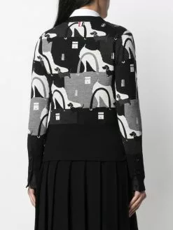 Thom Browne Intarsia pattern cardigan cardigans of women 8 Thom Browne intarsia-pattern cardigan
