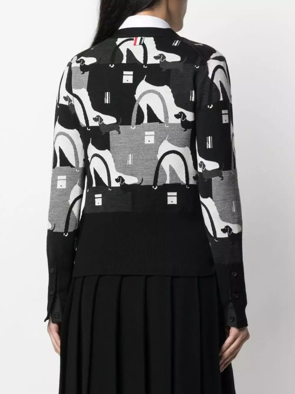 Thom Browne Intarsia pattern cardigan cardigans of women 4 Thom Browne intarsia-pattern cardigan