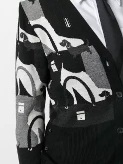 Thom Browne Intarsia pattern cardigan cardigans of women 9 Thom Browne intarsia-pattern cardigan