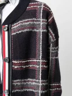 Thom Browne check-pattern cardi-coat