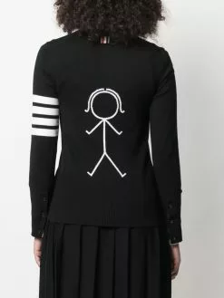 Thom Browne 4 Bar stripe printed cardigan cardigans of women 8 Thom Browne 4-Bar stripe printed cardigan