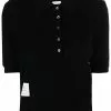 Thom Browne logo-patch knitted polo shirt