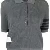 Thom Browne waffle-knit polo top