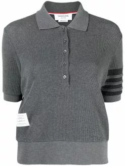 Thom Browne waffle-knit polo top