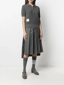 Thom Browne waffle-knit polo top