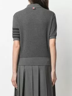 Thom Browne waffle-knit polo top