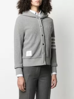 Thom Browne knitted hoodie cardigan