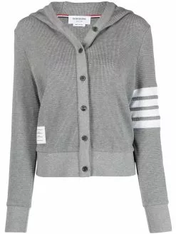 Thom Browne knitted hoodie cardigan