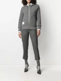 Thom Browne waffle-knit zip-up hoodie