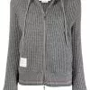 Thom Browne waffle-knit zip-up hoodie
