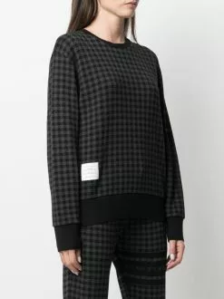 Thom Browne 4-Bar stripe checked sweatshirt