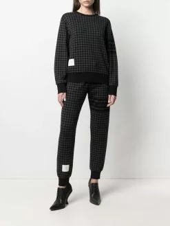 Thom Browne 4-Bar stripe checked sweatshirt