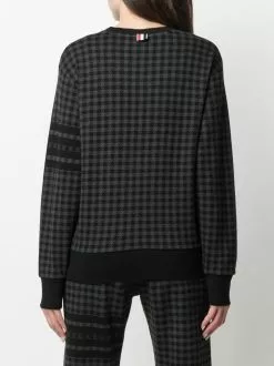 Thom Browne 4-Bar stripe checked sweatshirt