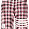 Thom Browne check-pattern logo-patch shorts