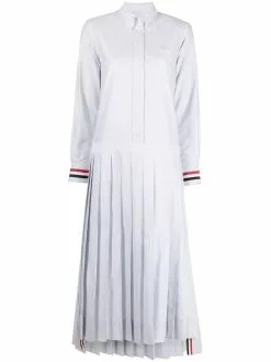 Thom Browne pinstriped pleated shirt dress