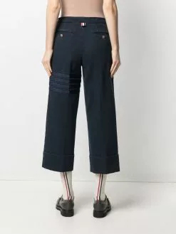 Thom Browne 4-Bar stripe cropped trousers