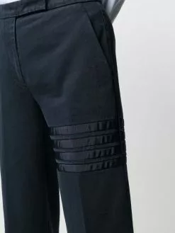 Thom Browne 4-Bar stripe cropped trousers