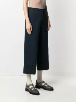 Thom Browne 4-Bar stripe cropped trousers