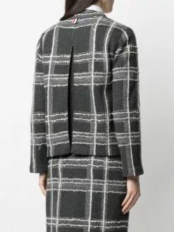 Thom Browne check pattern knitted cardigan
