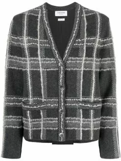 Thom Browne check pattern knitted cardigan