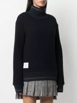 Thom Browne waffle-knit roll-neck jumper