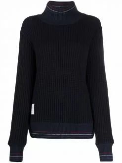 Thom Browne waffle-knit roll-neck jumper