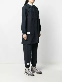 Thom Browne 4-Bar Stripe hooded raincoat