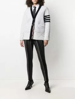 Thom Browne 4-Bar stripe shearling cardigan