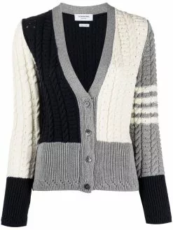 Thom Browne 4-Bar cable-knit cardigan