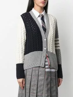 Thom Browne 4-Bar cable-knit cardigan