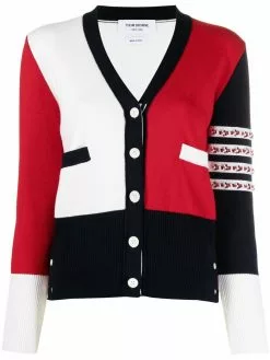 Thom Browne colour-block 4-Bar cardigan