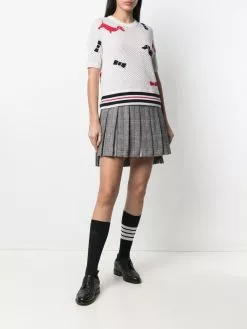 Thom Browne Hector-icon mesh T-shirt