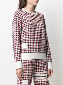 Thom Browne 4-Bar stripe checked sweatshirt