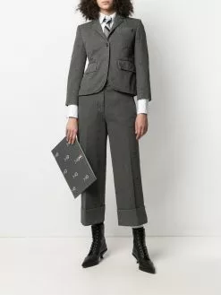 Thom Browne stick figure-print clutch bag