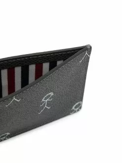 Thom Browne graphic-print grosgrain-loop cardholder
