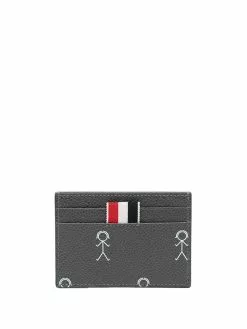 Thom Browne graphic-print grosgrain-loop cardholder