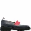 Thom Browne contrast panel pebbled loafers