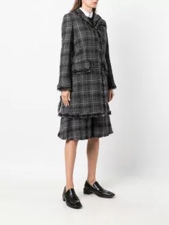 Thom Browne checked single-breasted coat