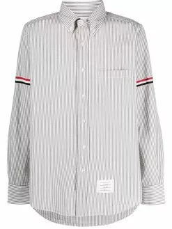 Thom Browne vertical-stripe long-sleeve shirt