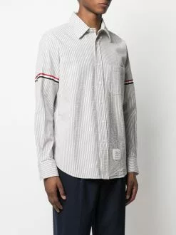 Thom Browne vertical-stripe long-sleeve shirt
