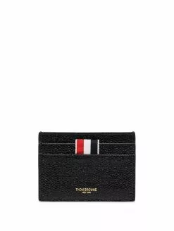 Thom Browne leather RWB-tab cardholder