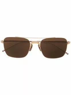 Thom Browne 12kt gold square-frame sunglasses