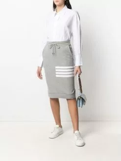 Thom Browne four-bar midi skirt