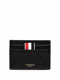 Thom Browne grosgrain-tab leather cardholder
